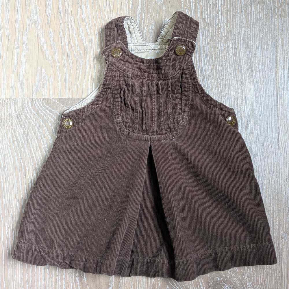 4/$10 ✨ Zara Baby Chocolate Brown Corduroy Pinafore Overalls